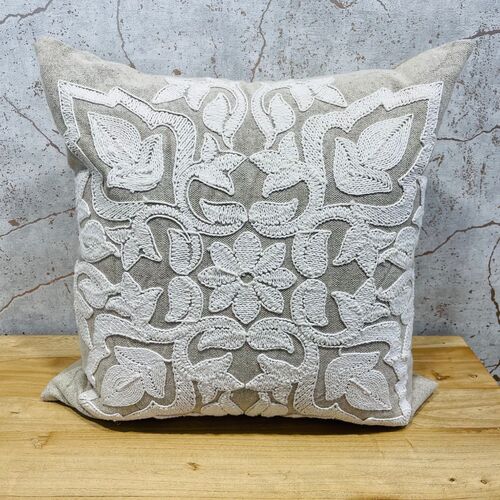 Sienna Beige & White Cushion